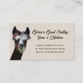 Brown Llama Knitting Visitenkarte (Vorderseite)