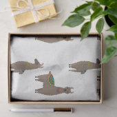 Brown Llamas auf der White Decoupage Seidenpapier (Geschenk)