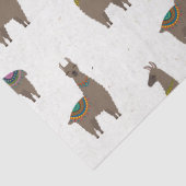 Brown Llamas auf der White Decoupage Seidenpapier (Detail)