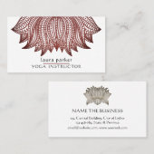 Brown Lotus Mandala Yoga Trainer Meditation Visitenkarte (Vorne/Hinten)