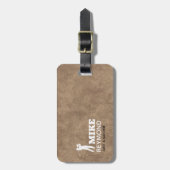 Brown Luggage Tag for Golfers Gepäckanhänger (Vorderseite vertikal)