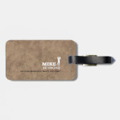 Brown Luggage Tag for Golfers Gepäckanhänger (Rückseite horizontal)