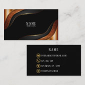 Brown Luxury Business Card Visitenkarte (Vorne/Hinten)