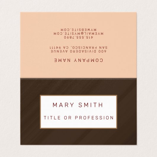 Brown Luxury Visitenkarten (Außenseite Aufgefaltet)