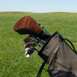 Brown Mahogany Wood Monogram Golf Headcover