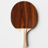 Brown Mahogany Wood Texture Monogram Tischtennis Schläger (Rückseite)