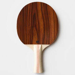 Brown Mahogany Wood Texture Monogram Tischtennis Schläger