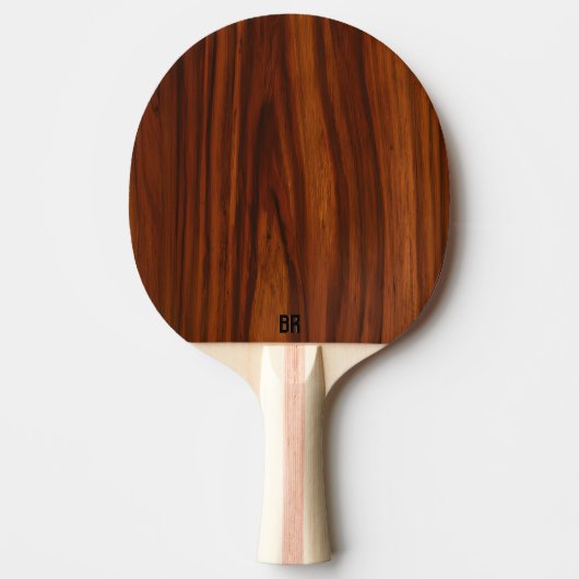 Brown Mahogany Wood Texture Monogram Tischtennis Schläger (Vorderseite)