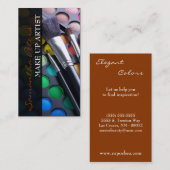 Brown Make up Artist Palette Brush Business Card Visitenkarte (Vorne/Hinten)