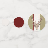 Brown Male Deer Head Big Antlers Tan Red White Konfetti (Vorderseiten)