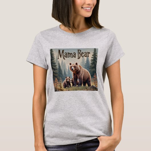 Brown Mama Bear Cubs Forest Mütter Day T - Shirt (Vorderseite)