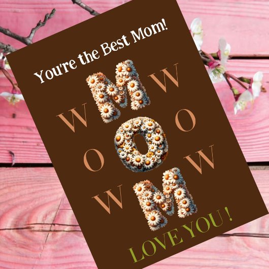 BROWN Mama Mutterkarte mit Foto,Blumenstrauß Schri Karte