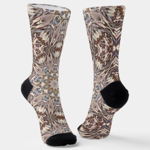 Brown Mandala Art Psychedelic Style Socks Socken