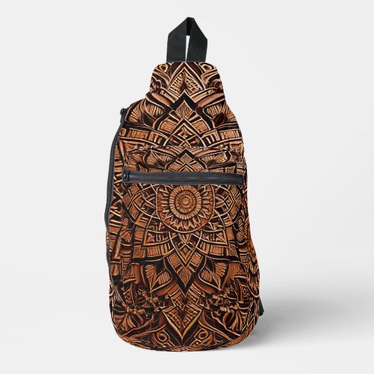 Brown Mandala Crossbody Bag (Vorderseite)