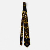 Brown Mandala Neck Tie Krawatte (Rückseite)