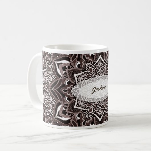 Brown Mandala Tasse (Vorderseite Links)