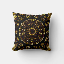Brown Mandala Throw Pillow Kissen