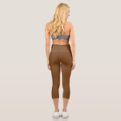 Brown Mandala Wheel Capri Leggings (Rückseite)