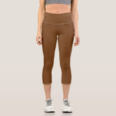 Brown Mandala Wheel Capri Leggings (Vorderseite)