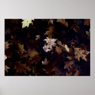 BROWN MAPLE-BLÄTTER POSTER