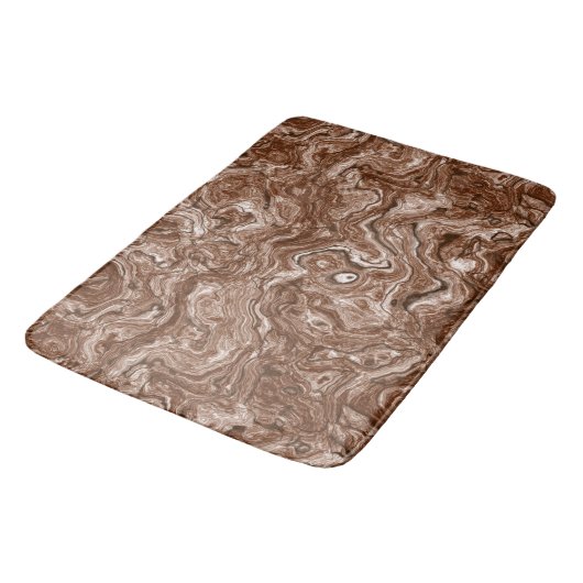 Brown Marble abstrakt Badematte (Schrägansicht)