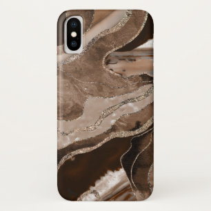 Brown Marble Agate Gold Glitzer Glam #1 Case-Mate iPhone Hülle