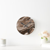 Brown Marble Agate Gold Glitzer Glam #1 Runde Wanduhr (Zuhause)