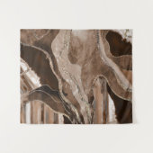 Brown Marble Agate Gold Glitzer Glam #1 Wandteppich (Vorderseite (Horizontal))