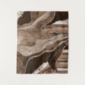 Brown Marble Agate Gold Glitzer Glam #1 Wandteppich (Vorderseite)