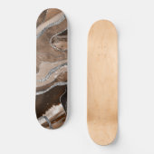 Brown Marble Agate Silver Glitzer Glam #1 Skateboard (Vorderseite)