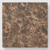 Brown Marble Gepunktet Square Stone Untersetzer (Vorderseite)