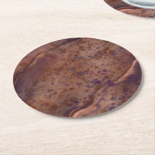 Brown Marble Paper Coasters Runder Pappuntersetzer (Angewinkelt)