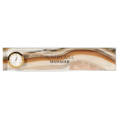 Brown Marble Personalisiert Namensplakette (Vorderseite)