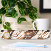 Brown Marble Personalisiert Namensplakette