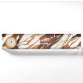 Brown Marble Personalisiert Namensplakette (Vorderseite)