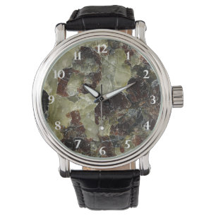 Brown Marbled Quartz Armbanduhr