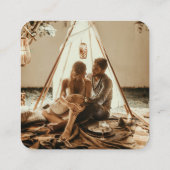 Brown marokkanische Tiles QR Code Wedding Begleitkarte (Rückseite)