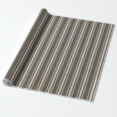 Brown Masala Vintag Strip Wrapping Paper Geschenkpapier (Ungerollt)