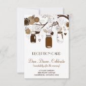 Brown Mason Jars und Blume fallen Empfang Card fal Einladung (Vorderseite)