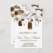 Brown Mason Jars und Blume fallen Empfang Card fal Einladung (Vorne/Hinten)