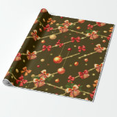 Brown Matte Christmas Design Geschenkpapier (Ungerollt)