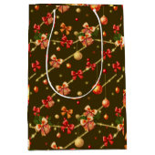 Brown Matte Christmas Design Mittlere Geschenktüte (Vorderseite)