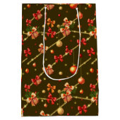 Brown Matte Christmas Design Mittlere Geschenktüte (Rückseite)