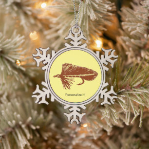 Brown Matuka rationer, fly tying, fly fishing art Schneeflocken Zinn-Ornament