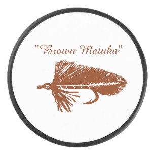 Brown Matuka Streamer, Fliegenfischen, Fliegenflie Eishockey Puck