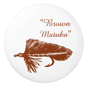 Brown Matuka Streamer, Fliegenfischen, Fliegenflie Keramikknauf