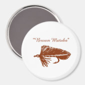 Brown Matuka Streamer, Fliegenfischen, Fliegenflie Magnet (Vorderseite/Rückseite)