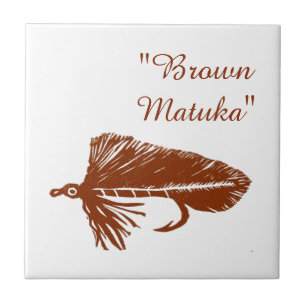 "Brown Matuka" Streamer Forellenfliege Fliesen. Fliese