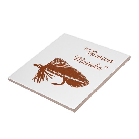 "Brown Matuka" Streamer Forellenfliege Fliesen. Fliese (Seite)