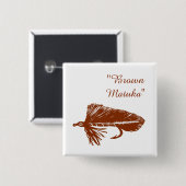 Brown Matuka Streamer für Fliegenfischen, Fliegenb Button (Vorne & Hinten)